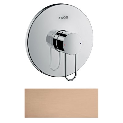 Смеситель для душа Axor Uno, однорычажный, скрытого монтажа, с рукояткой-петлей, 38626310, шлифованное красное золото