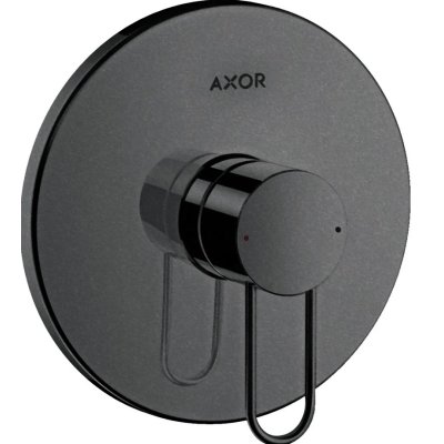 Смеситель для душа Axor Uno, однорычажный, скрытого монтажа, с рукояткой-петлей, 38626340, шлифованный черный хром 