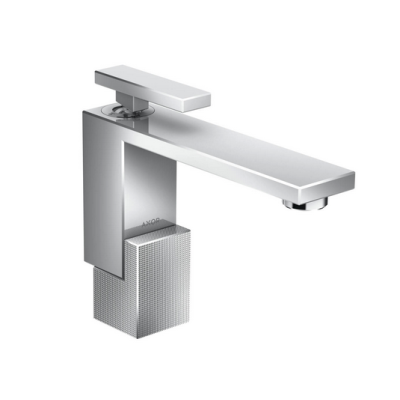 Смеситель для раковины AXOR Edge 130 со сливным клапаном Push-Open с алмазной огранкой  46011000