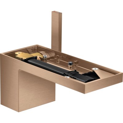 Смеситель для раковины Axor MyEdition, 70, без панели, однорычажный, со сливным клапаном Push-Open, 47012310, шлифованное красное золото