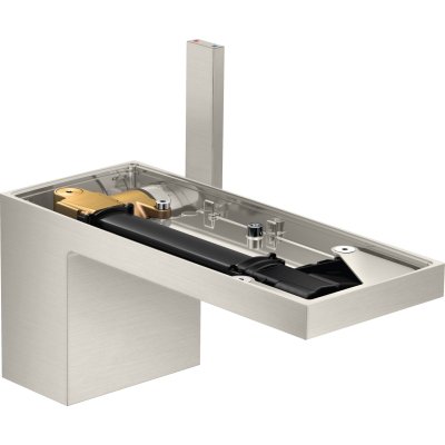 Смеситель для раковины Axor MyEdition, 70, без панели, однорычажный, со сливным клапаном Push-Open, 47012800, сталь