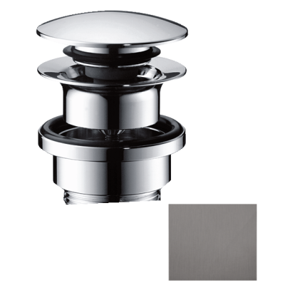 Сливной набор Push-Open, для раковины и биде Axor, 51300340, шлифованный черный хром 