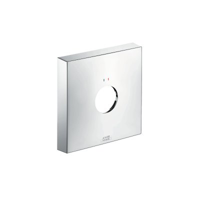 Розетка удлинителя AXOR квадратная одно отверстие красный и синий индикаторы хром  14965000