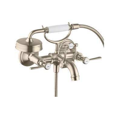 Смеситель для ванны AXOR Montreux с двумя рычаговыми рукоятками внешнего монтажа шлифованный никель  16551820