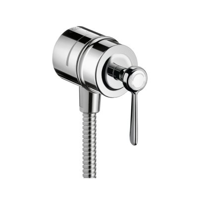 Шланговое подсоединение AXOR Montreux Fixfit Stop с рычаговой рукояткой 1/2  шлифованный никель  16883000