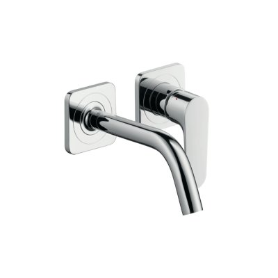 Смеситель AXOR Citterio E для раковины с розетками и изливом 220 мм с незапираемым сливным набором настенный монтаж и для скрытого монтажа хром  34113000