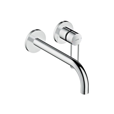 Смеситель AXOR Uno для раковины с рукояткой петлей излив 225 настенный для скрытого монтажа шлифованный никель  38122000