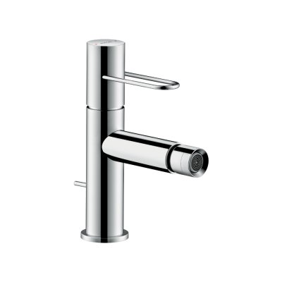 Смеситель для биде AXOR Uno с рукояткой петлей со сливным гарнитуром хром  38211000