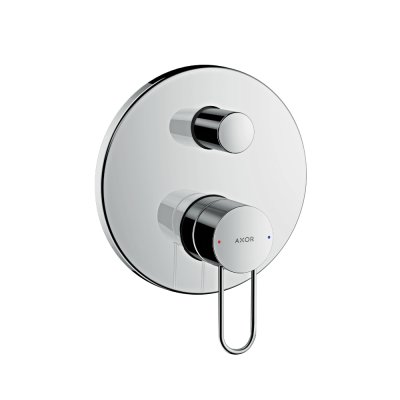 Смеситель для ванны AXOR Uno с рукояткой петлей со встроенной защитной комбинацией для скрытого монтажа шлифованный никель  38428820