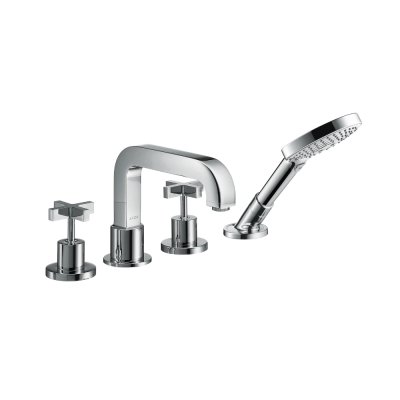 Смеситель AXOR Uno на край ванны на 4 отверстия с рукояткой zero хром  39445000