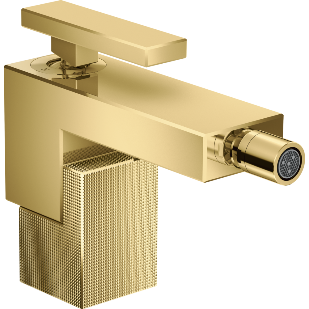 Смеситель для биде AXOR Edge со сливным клапаном Push-Open с алмазной огранкой, полированное золото 46211990