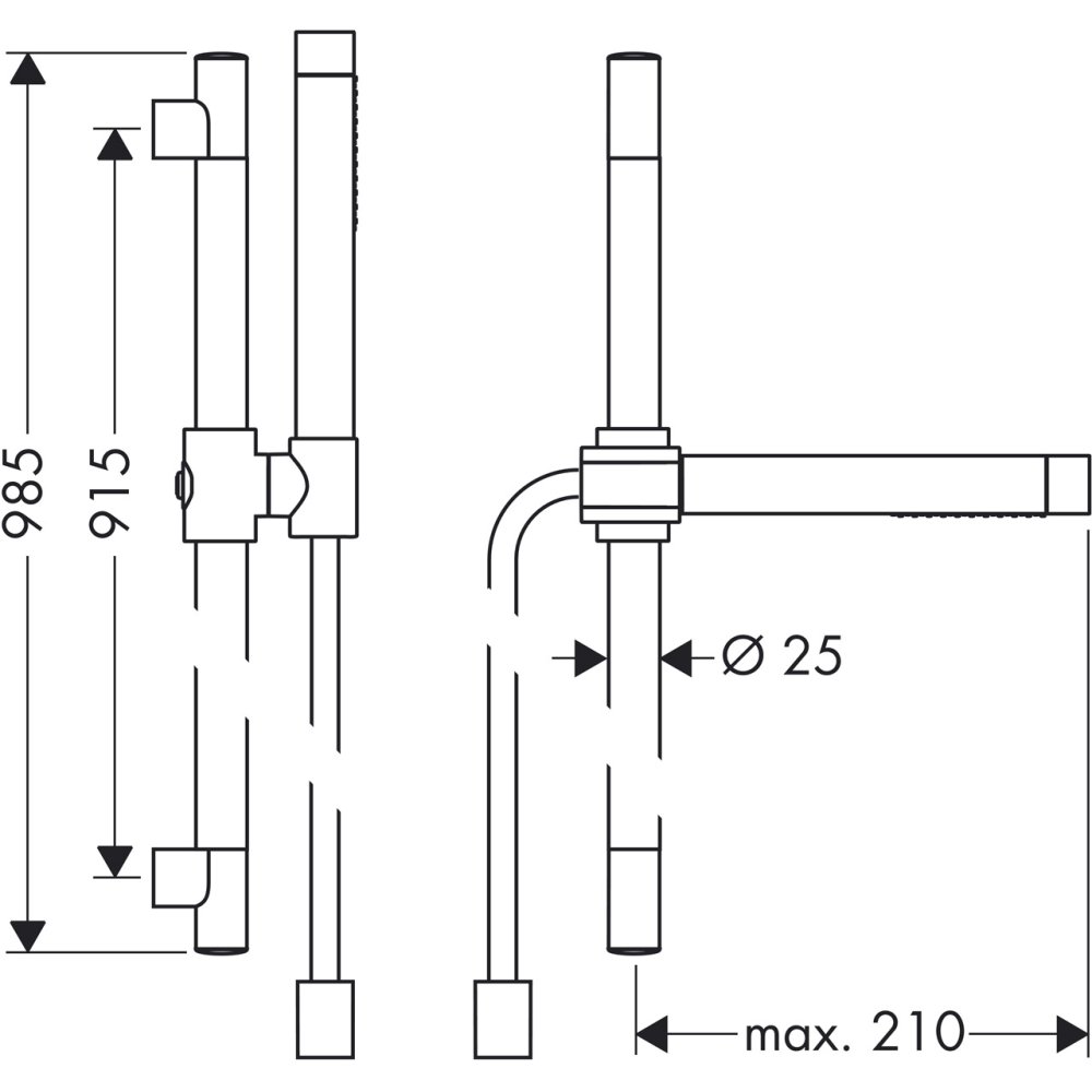 Душевой набор AXOR Starck с ручным душем- палочкой  2jet 1/2  хром  27980000