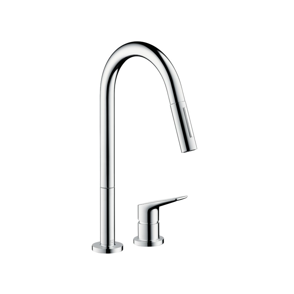 Смеситель для кухни AXOR Citterio M на 2 отверстия с выдвижным душем 1/2  хром  34822000