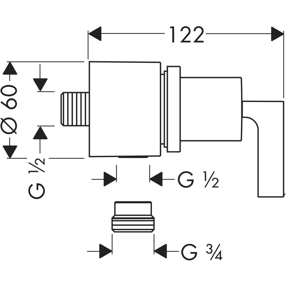 Шланговое удлинение AXOR для смесителя на 2 отверстия хром  39882000