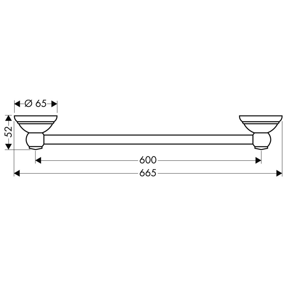 Полотенцедержатель AXOR Carlton 600 мм хром  41406000